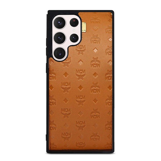 MCM WORLD WIDE BROWN LOGO 2 Samsung Galaxy S23 Ultra Case Cover