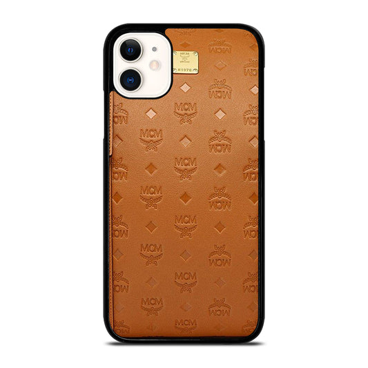 MCM WORLD WIDE BROWN LOGO 2 iPhone 11 Case Cover