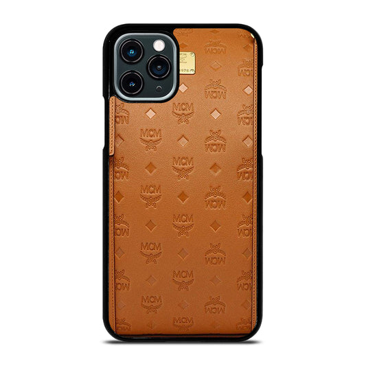 MCM WORLD WIDE BROWN LOGO 2 iPhone 11 Pro Case Cover