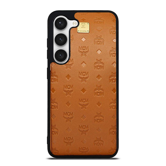 MCM WORLD WIDE BROWN LOGO 2 Samsung Galaxy S23 Case Cover