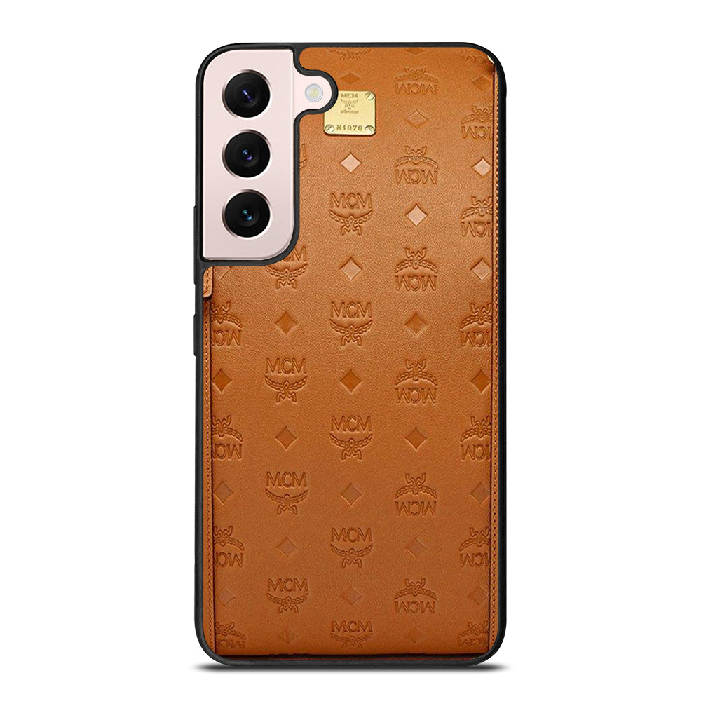 MCM WORLD WIDE BROWN LOGO 2 Samsung Galaxy S22 Plus Case Cover