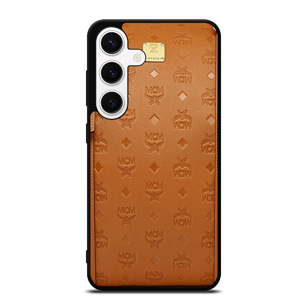 MCM WORLD WIDE BROWN LOGO 2 Samsung Galaxy S24 Case Cover