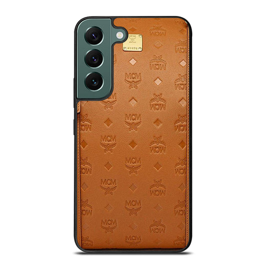 MCM WORLD WIDE BROWN LOGO 2 Samsung Galaxy S22 Case Cover