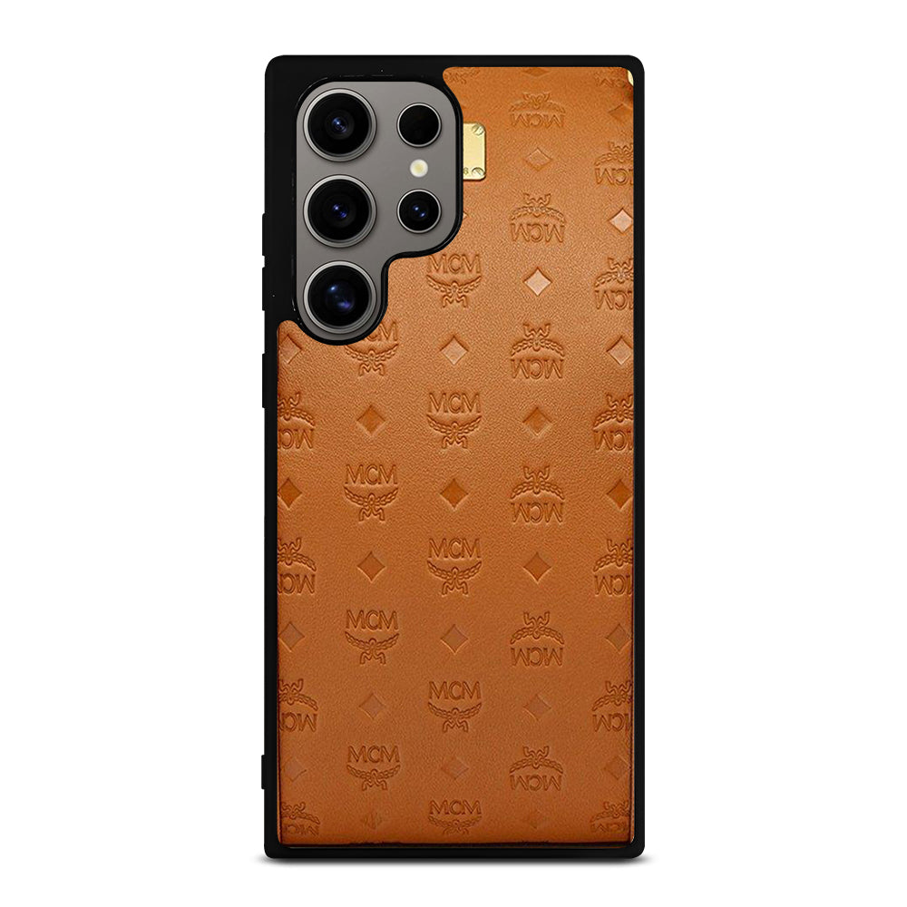 MCM WORLD WIDE BROWN LOGO 2 Samsung Galaxy S24 Ultra Case Cover