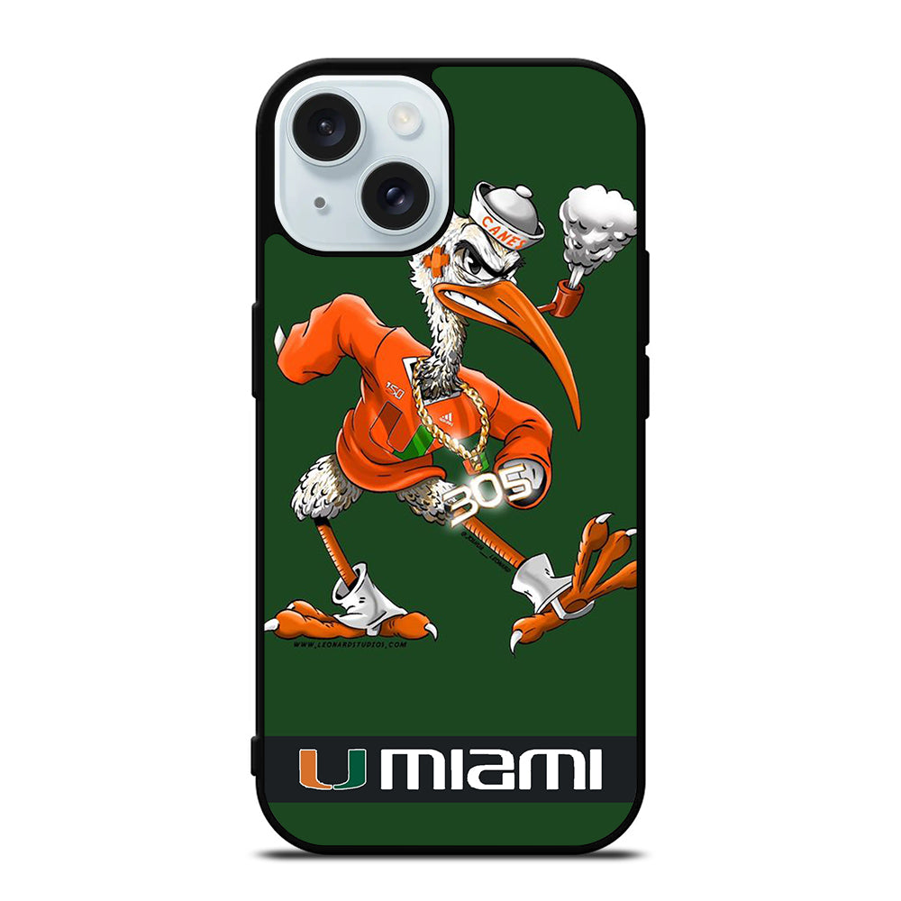 MIAMI HURRICANES MASCOT iPhone 15 Case Cover