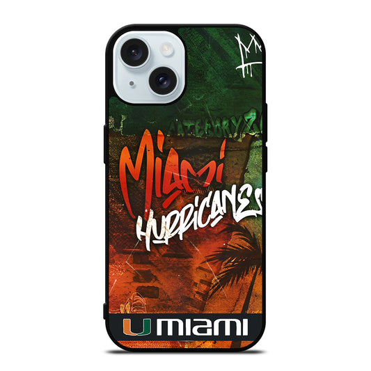 MIAMI HURRICANES iPhone 15 Case Cover