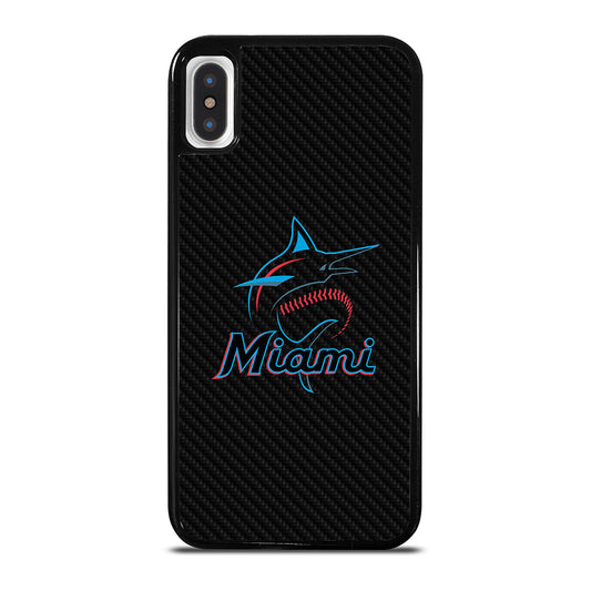 MIAMI MARLINS LOGO CARBON iPhone X / XS Case Cover