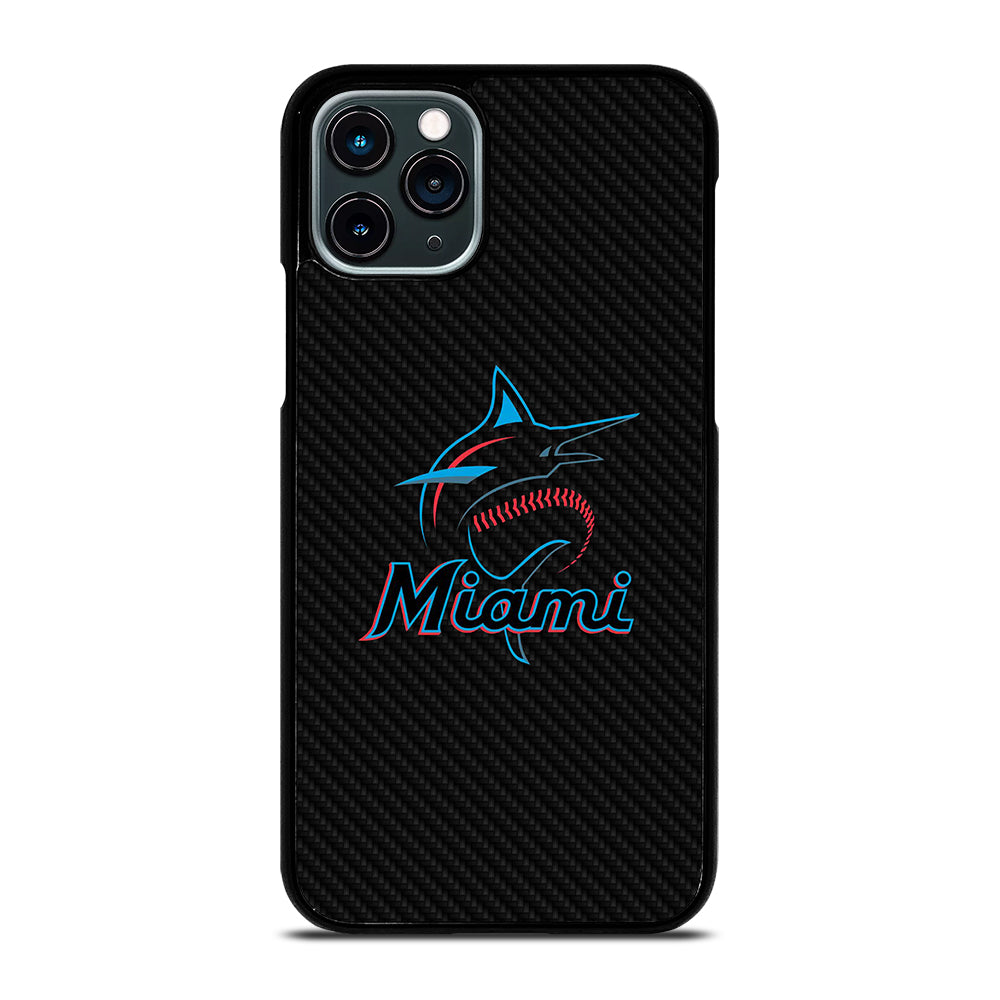 MIAMI MARLINS LOGO CARBON iPhone 11 Pro Case Cover