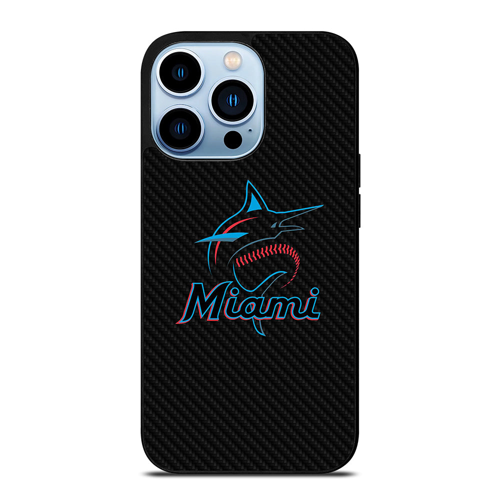 MIAMI MARLINS LOGO CARBON iPhone 13 Pro Max Case Cover