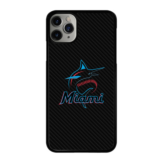 MIAMI MARLINS LOGO CARBON iPhone 11 Pro Max Case Cover