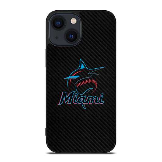 MIAMI MARLINS LOGO CARBON iPhone 14 Plus Case Cover
