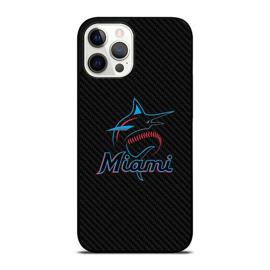 MIAMI MARLINS LOGO CARBON iPhone 12 Pro Max Case Cover