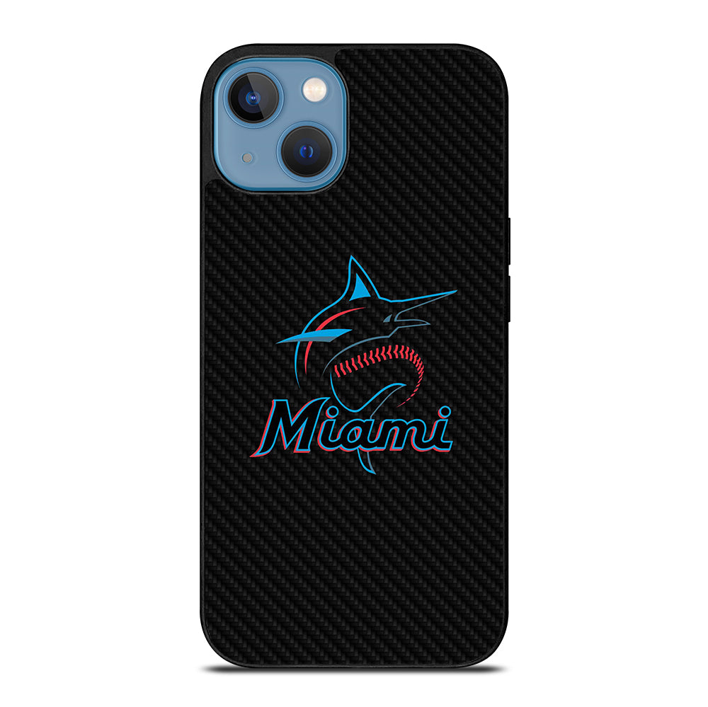 MIAMI MARLINS LOGO CARBON iPhone 13 Case Cover