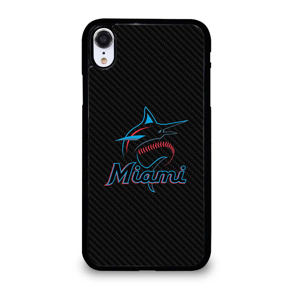MIAMI MARLINS LOGO CARBON iPhone XR Case Cover