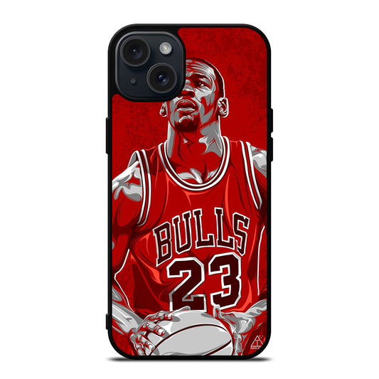 MICHAEL JORDAN ART NBA iPhone 15 Plus Case Cover