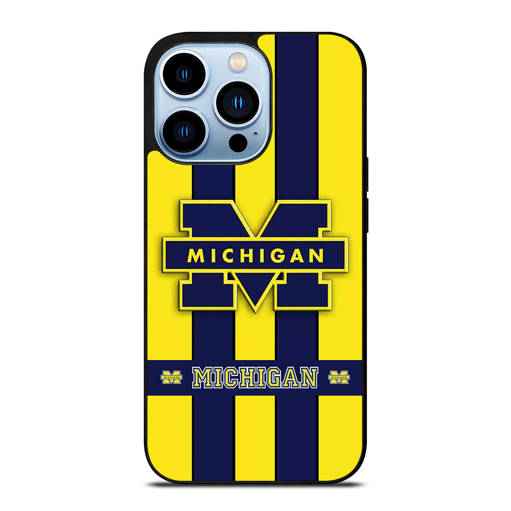 MICHIGAN WOLVERINES STRIPE LOGO iPhone 13 Pro Max Case Cover