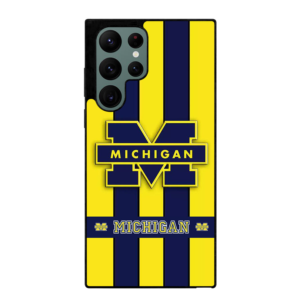 MICHIGAN WOLVERINES STRIPE LOGO Samsung Galaxy S22 Ultra Case Cover