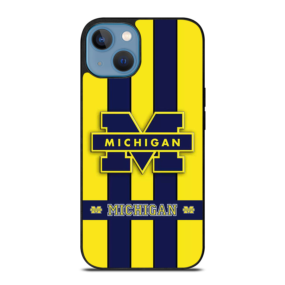 MICHIGAN WOLVERINES STRIPE LOGO iPhone 13 Case Cover