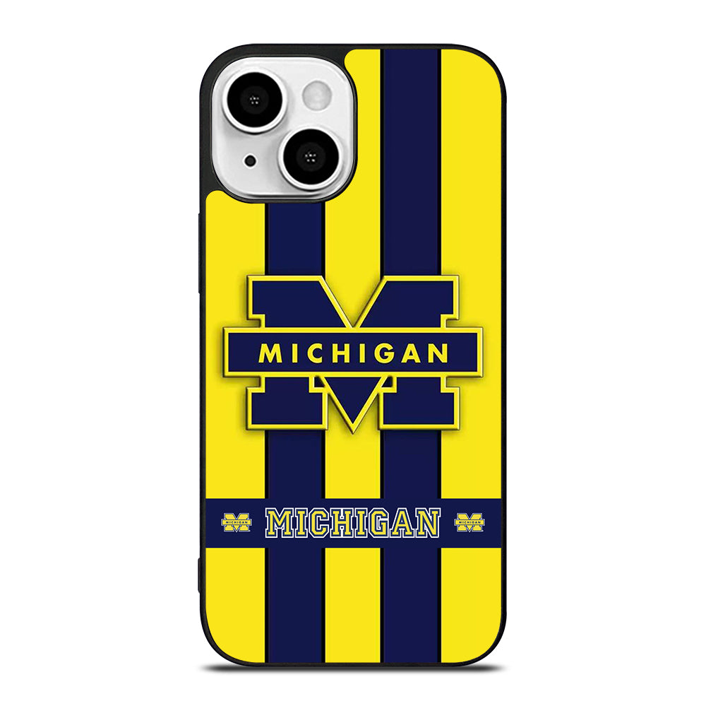 MICHIGAN WOLVERINES STRIPE LOGO iPhone 13 Mini Case Cover