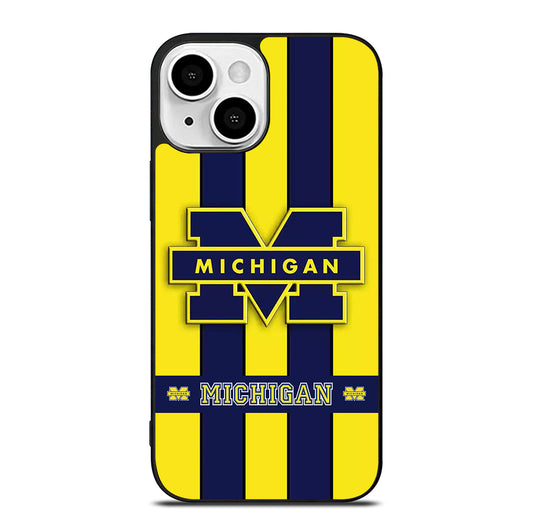 MICHIGAN WOLVERINES STRIPE LOGO iPhone 13 Mini Case Cover