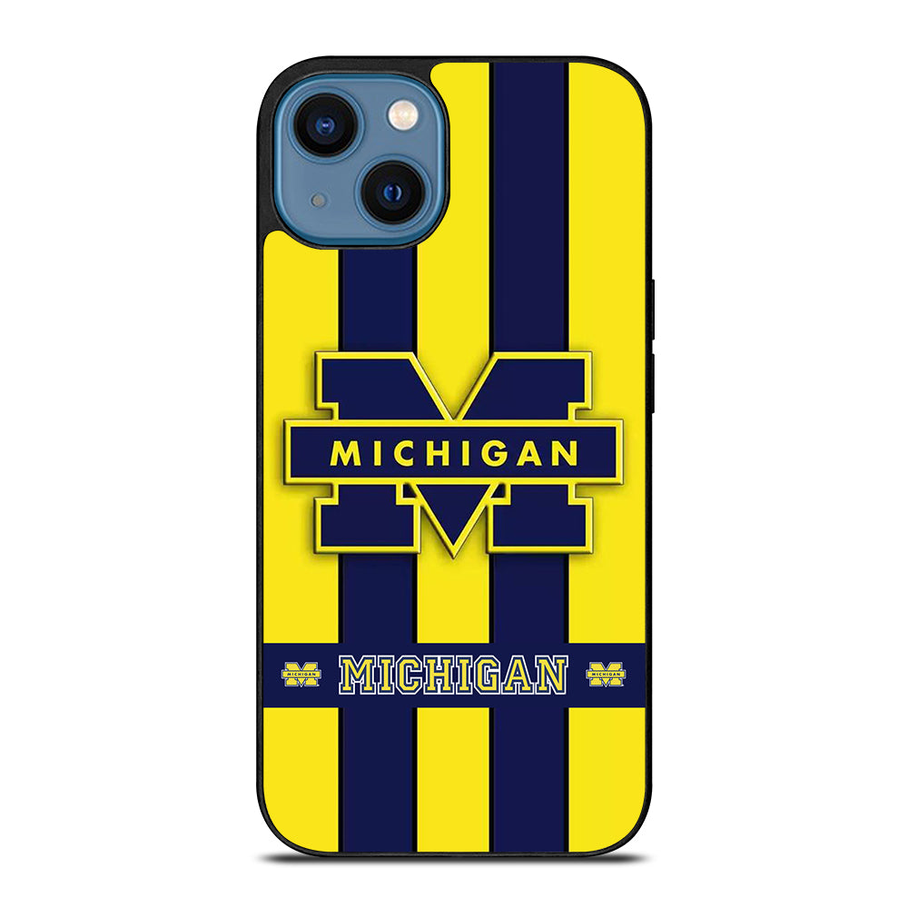 MICHIGAN WOLVERINES STRIPE LOGO iPhone 14 Case Cover