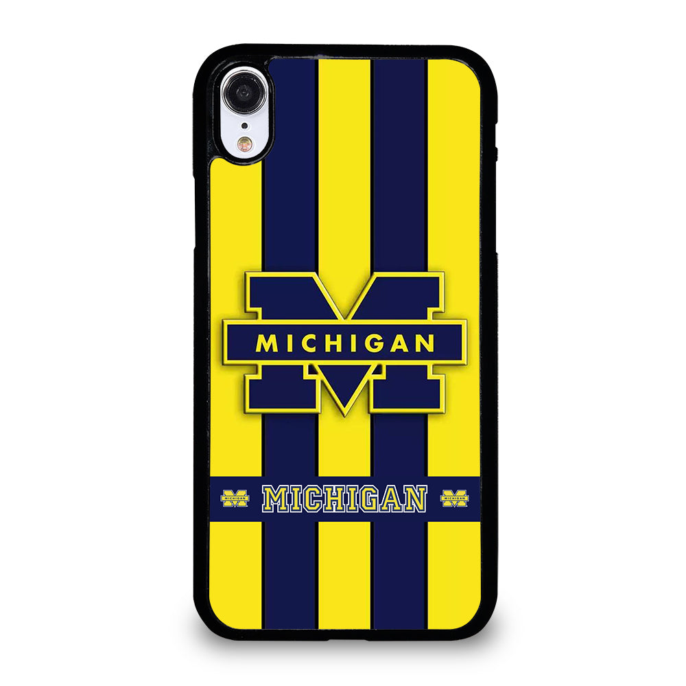 MICHIGAN WOLVERINES STRIPE LOGO iPhone XR Case Cover