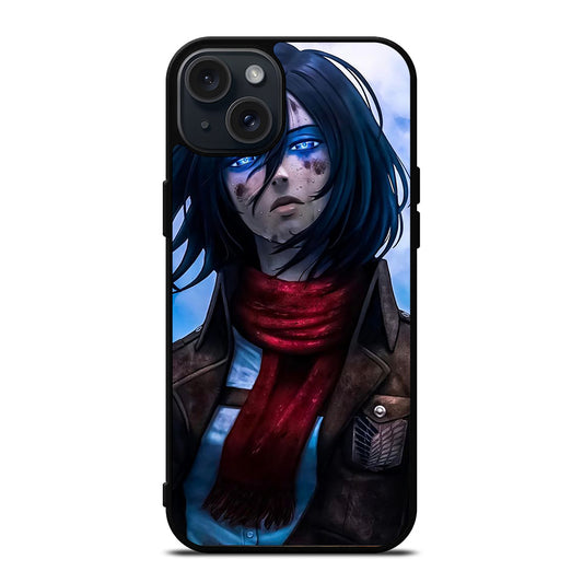 MIKASA ACKERMAN ATTACK ON TITAN ANIME SERIES iPhone 15 Plus Case Cover