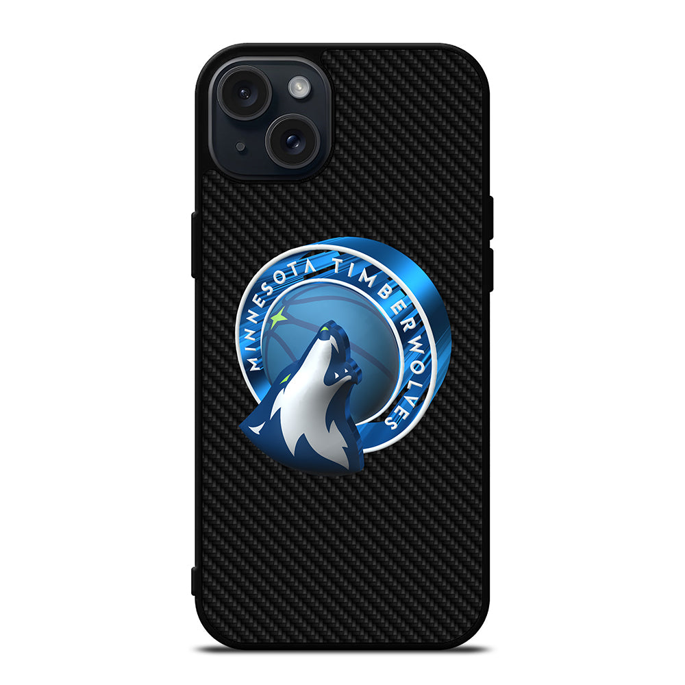 MINNESOTA TIMBERWOLVES CARBON iPhone 15 Plus Case Cover
