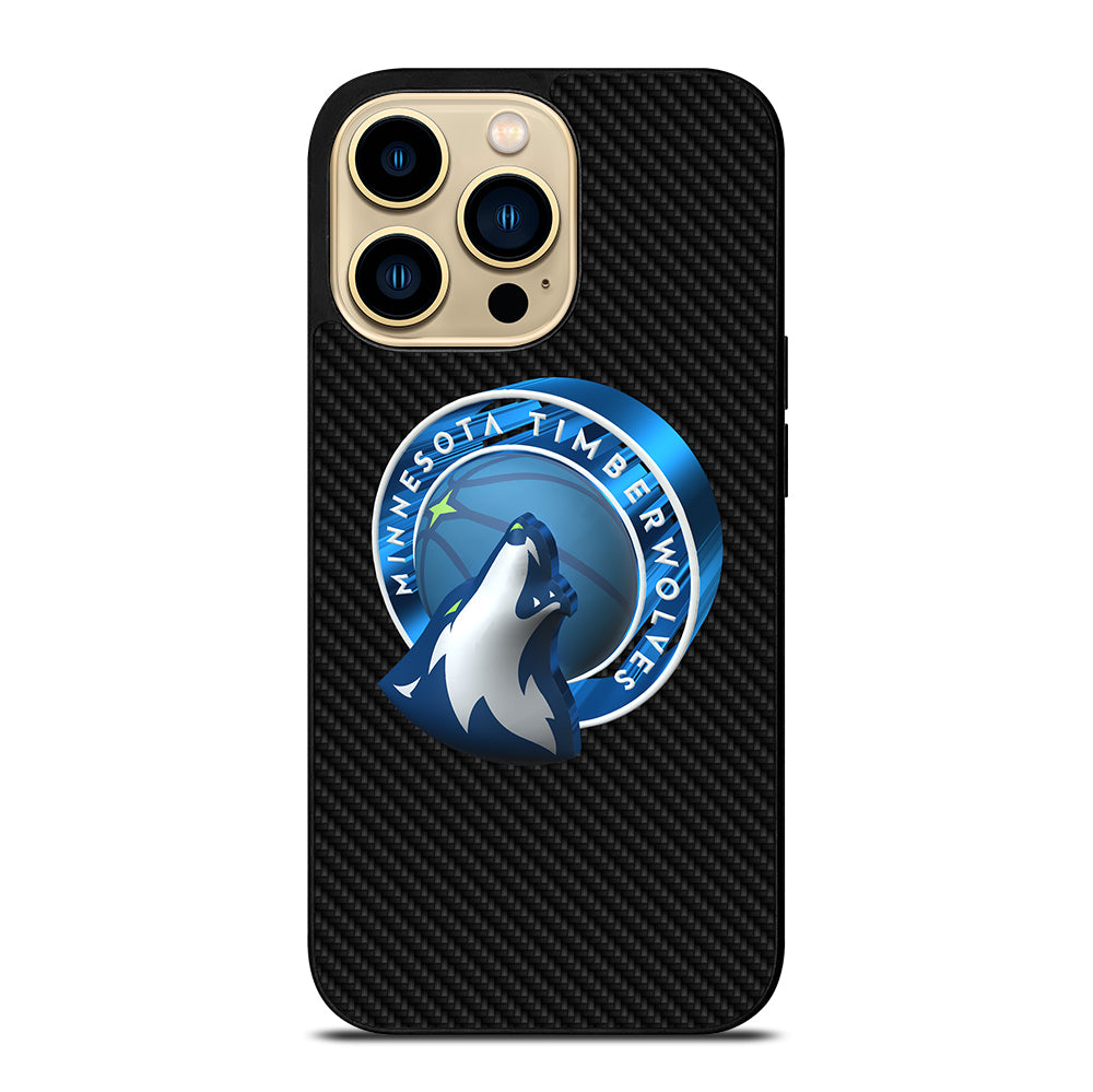 MINNESOTA TIMBERWOLVES CARBON iPhone 14 Pro Max Case Cover
