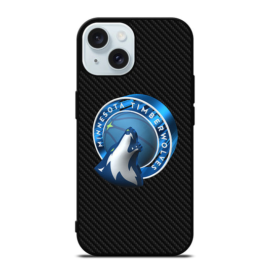 MINNESOTA TIMBERWOLVES CARBON iPhone 15 Case Cover