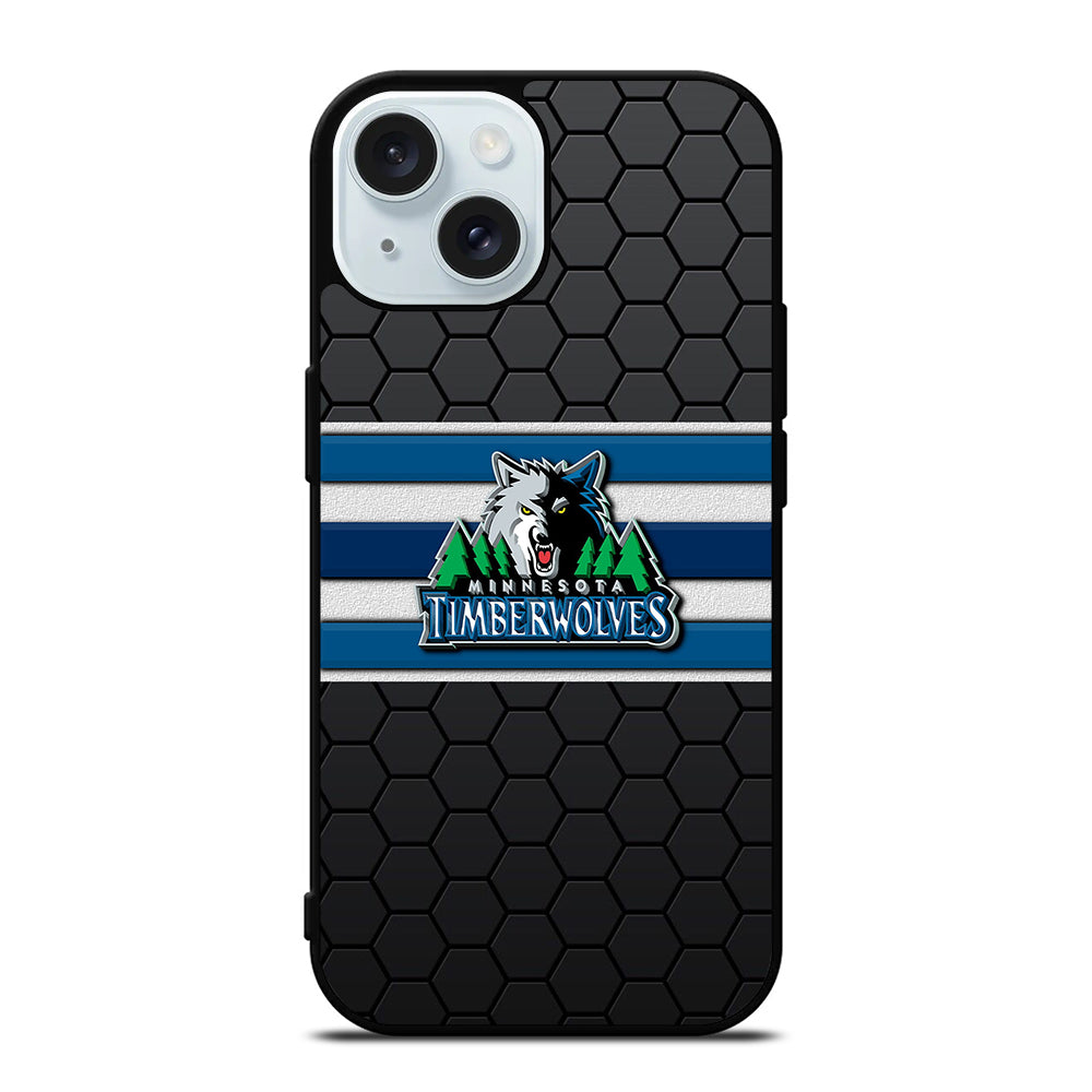 MINNESOTA TIMBERWOLVES HEXAGON LOGO iPhone 15 Case Cover