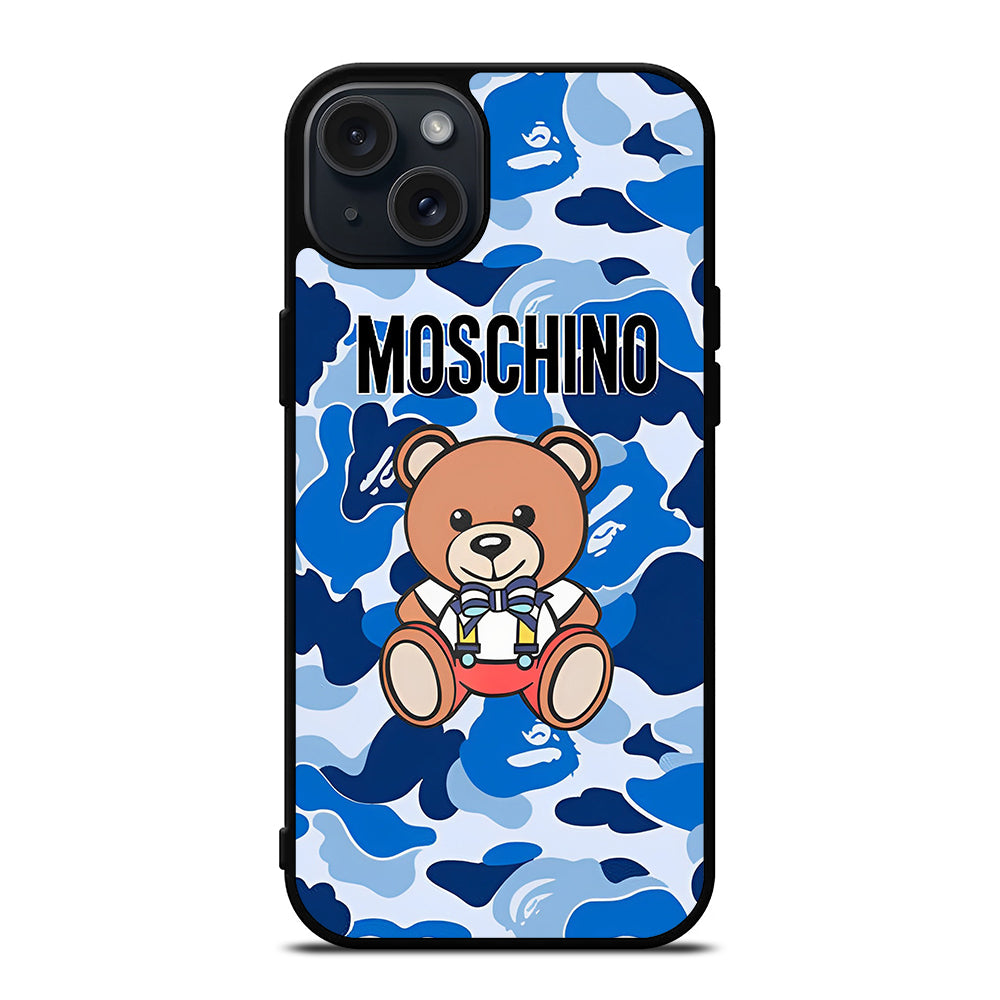 MOSCHINO TEDDY BEAR CAMO iPhone 15 Plus Case Cover