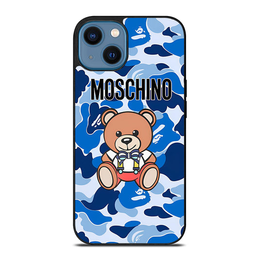 MOSCHINO TEDDY BEAR CAMO iPhone 14 Case Cover