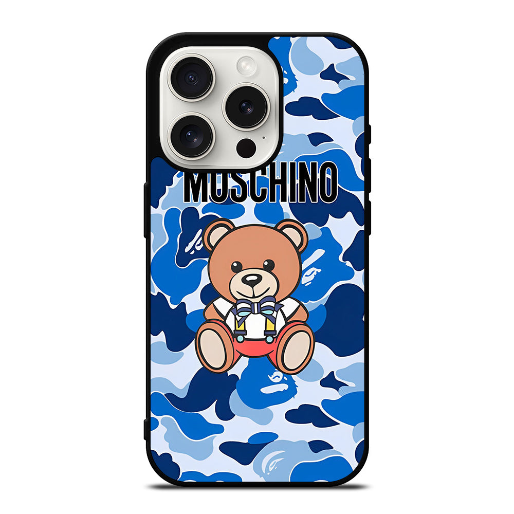 MOSCHINO TEDDY BEAR CAMO iPhone 15 Pro Case Cover