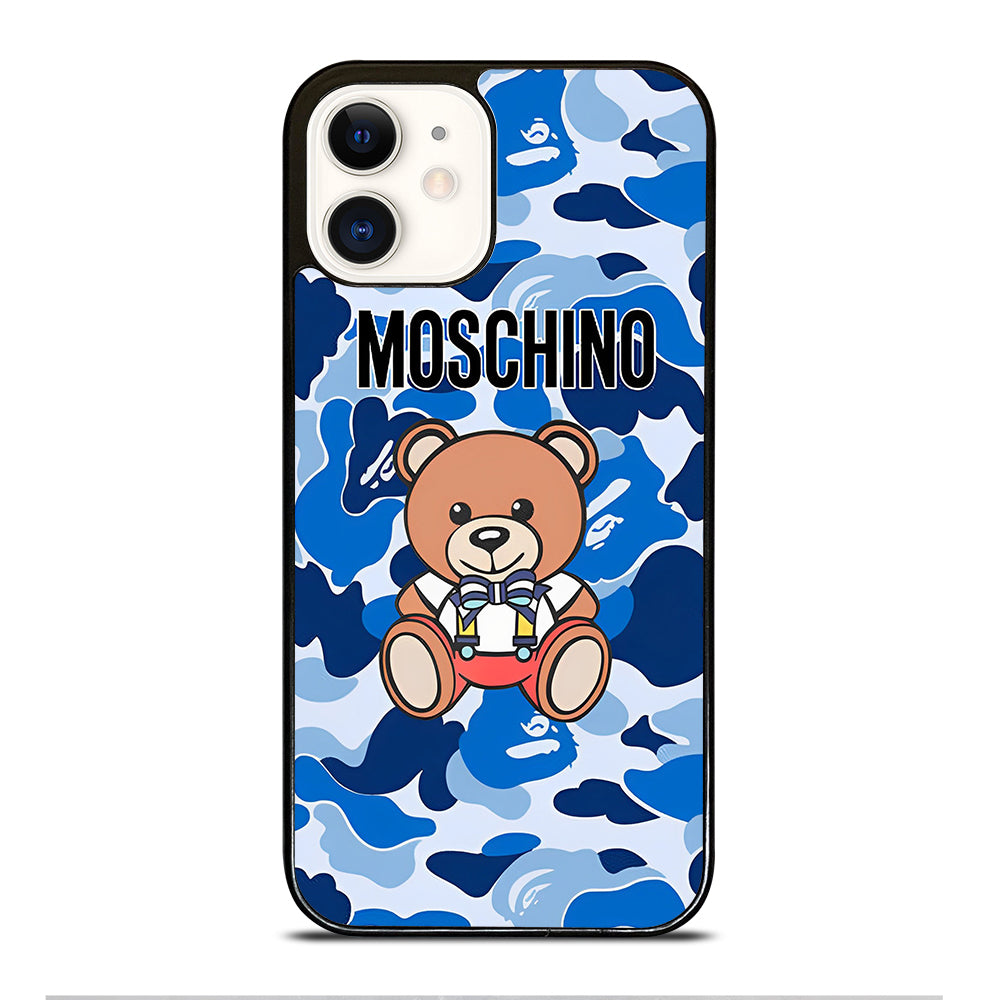 MOSCHINO TEDDY BEAR CAMO iPhone 12 Case Cover