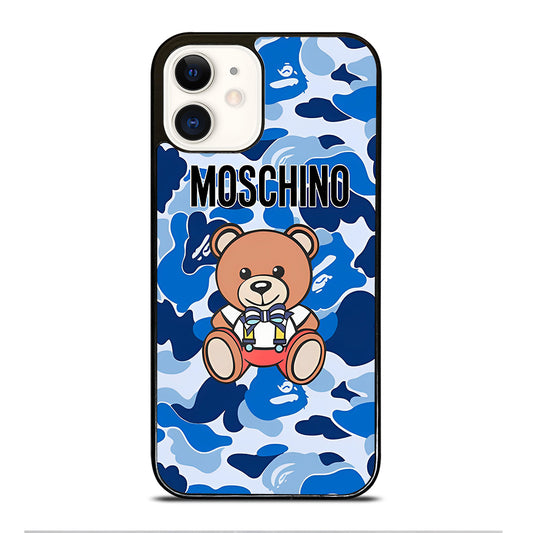 MOSCHINO TEDDY BEAR CAMO iPhone 12 Case Cover