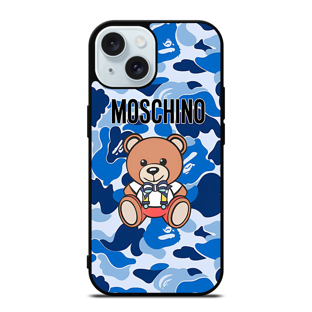 MOSCHINO TEDDY BEAR CAMO iPhone 15 Case Cover
