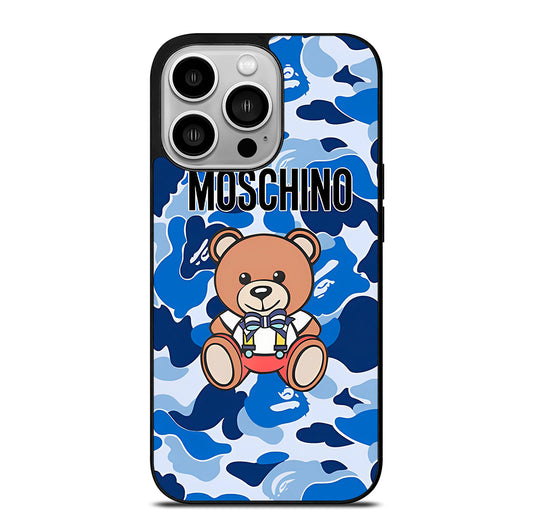 MOSCHINO TEDDY BEAR CAMO iPhone 14 Pro Case Cover