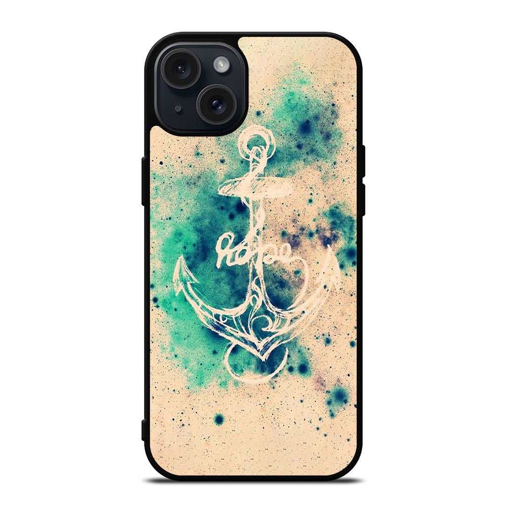 NAUTICAL ANCHOR ART LOGO iPhone 15 Plus Case Cover