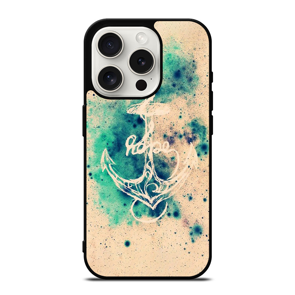 NAUTICAL ANCHOR ART LOGO iPhone 15 Pro Case Cover