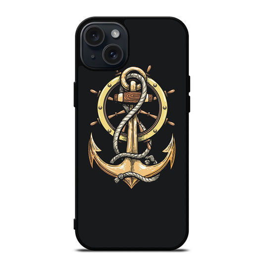 NAUTICAL ANCHOR EMBLEM iPhone 15 Plus Case Cover