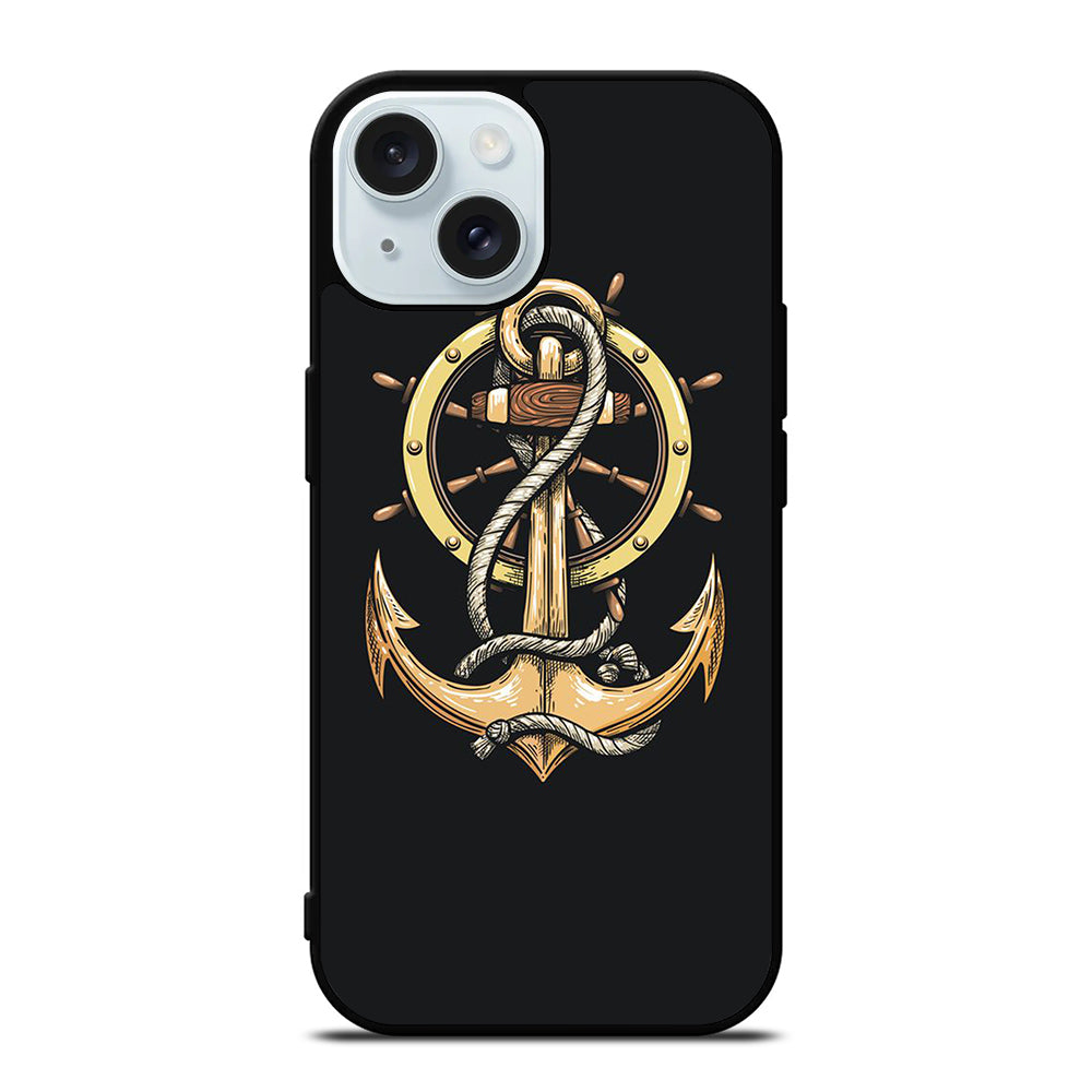 NAUTICAL ANCHOR EMBLEM iPhone 15 Case Cover