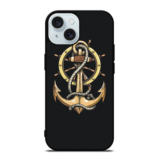 NAUTICAL ANCHOR EMBLEM iPhone 15 Case Cover