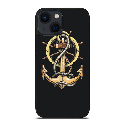 NAUTICAL ANCHOR EMBLEM iPhone 14 Plus Case Cover