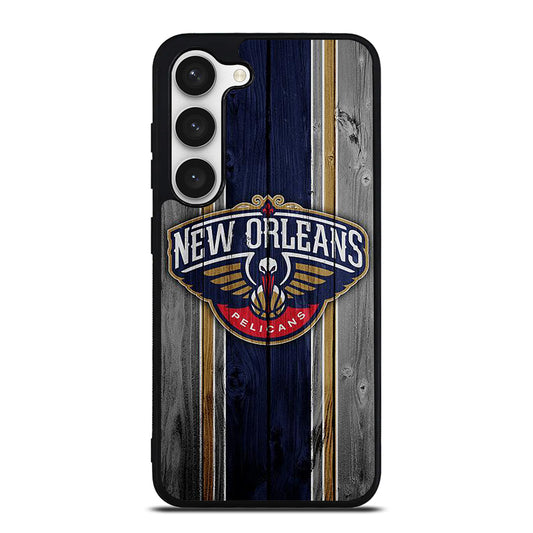 NEW ORLEANS PELICANS NBA WOODEN LOGO Samsung Galaxy S23 Case Cover
