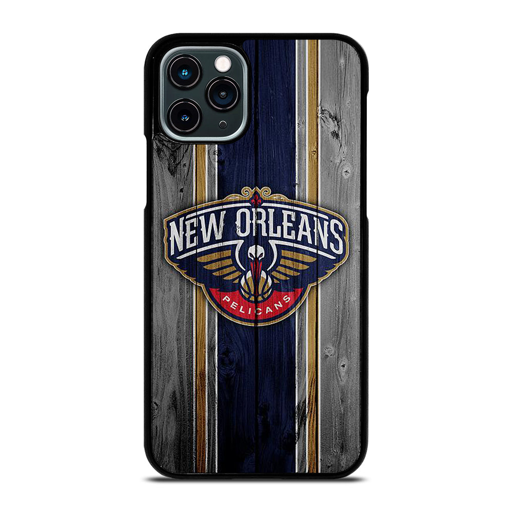 NEW ORLEANS PELICANS NBA WOODEN LOGO iPhone 11 Pro Case Cover