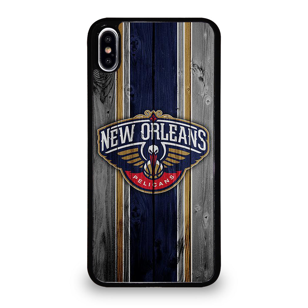 NEW ORLEANS PELICANS NBA WOODEN LOGO iPhone XS Max Case Cover