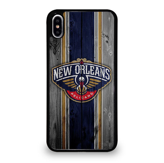 NEW ORLEANS PELICANS NBA WOODEN LOGO iPhone XS Max Case Cover