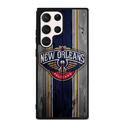 NEW ORLEANS PELICANS NBA WOODEN LOGO Samsung Galaxy S23 Ultra Case Cover