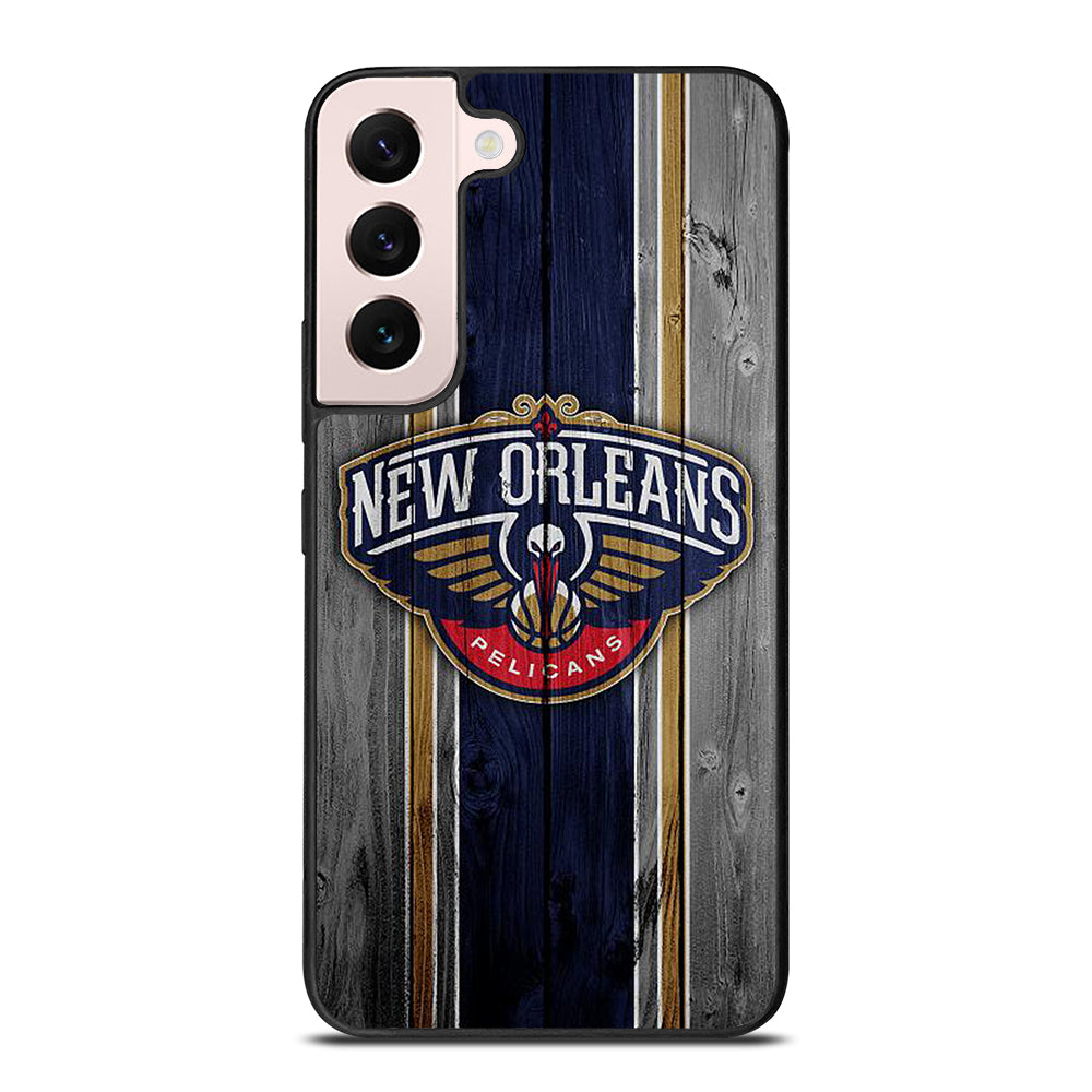 NEW ORLEANS PELICANS NBA WOODEN LOGO Samsung Galaxy S22 Plus Case Cover